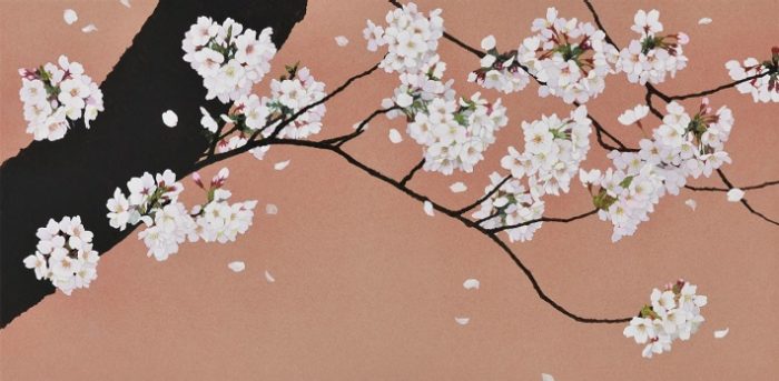 山﨑鈴子　「桜花」41×83cm