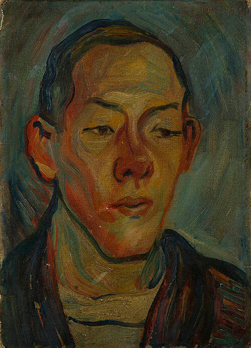 岸田劉生《男性肖像》1912（明治45）油彩、キャンバスボード　和歌山県立近代美術館蔵