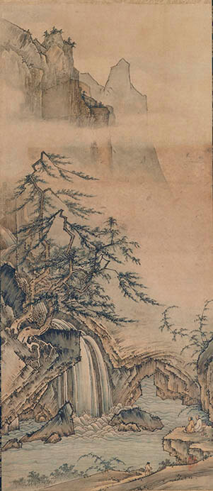 長吉《観瀑図》室町時代(16世紀)　泉屋博古館

