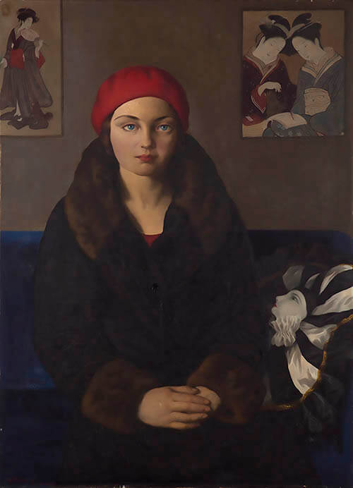 浜地清松《赤い帽子》1928（昭和３）油彩、キャンバス　和歌山県立近代美術館蔵
