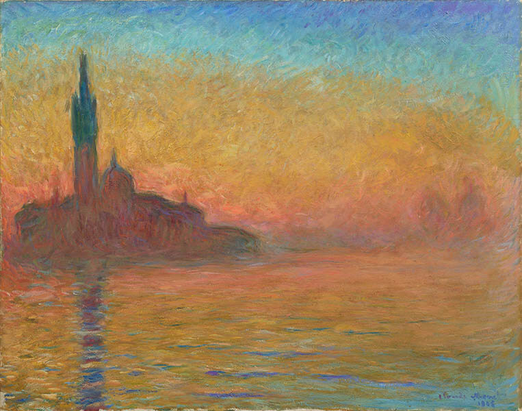 クロード・モネ《黄昏、ヴェネツィア》1908年頃、石橋財団アーティゾン美術館