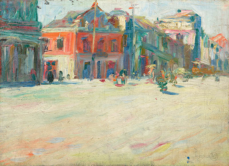 岸田劉生《街道（銀座風景）》1911年頃、石橋財団アーティゾン美術館