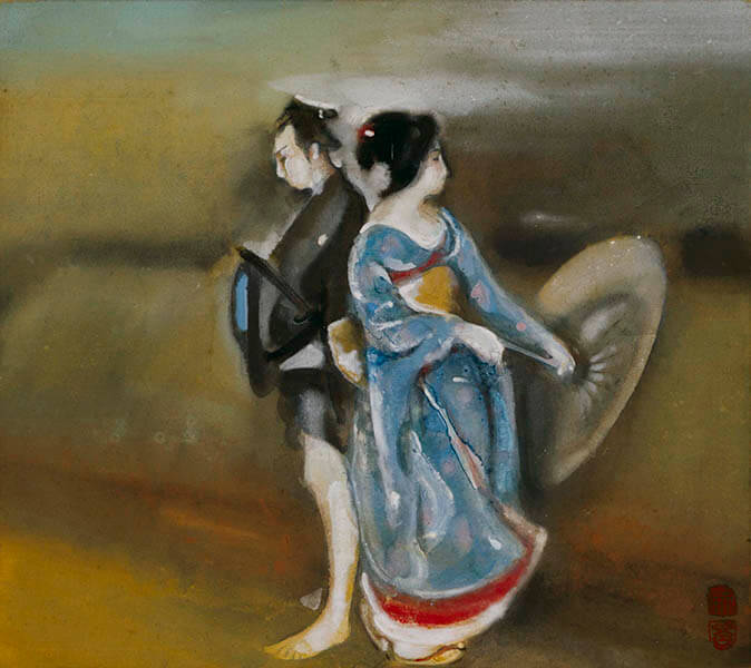 《道行》　1924（大正13）年、絹本着色、25.0×28.0cm、京都国立近代美術館