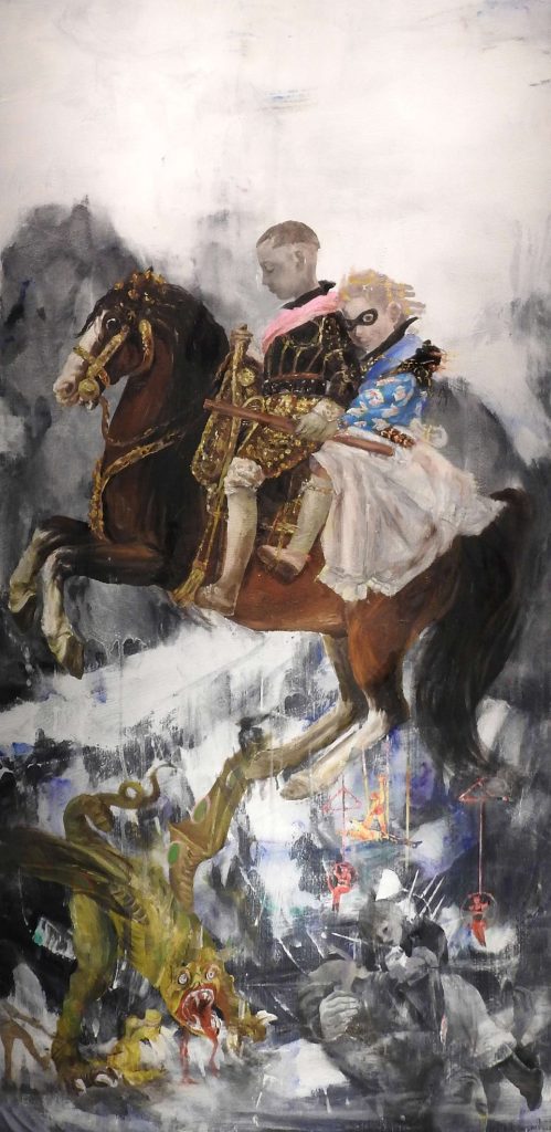 西村冨彌《ベラスケスの馬に乗る英雄童子》2020、1940.0×1120.0mm、油彩、キャンバス