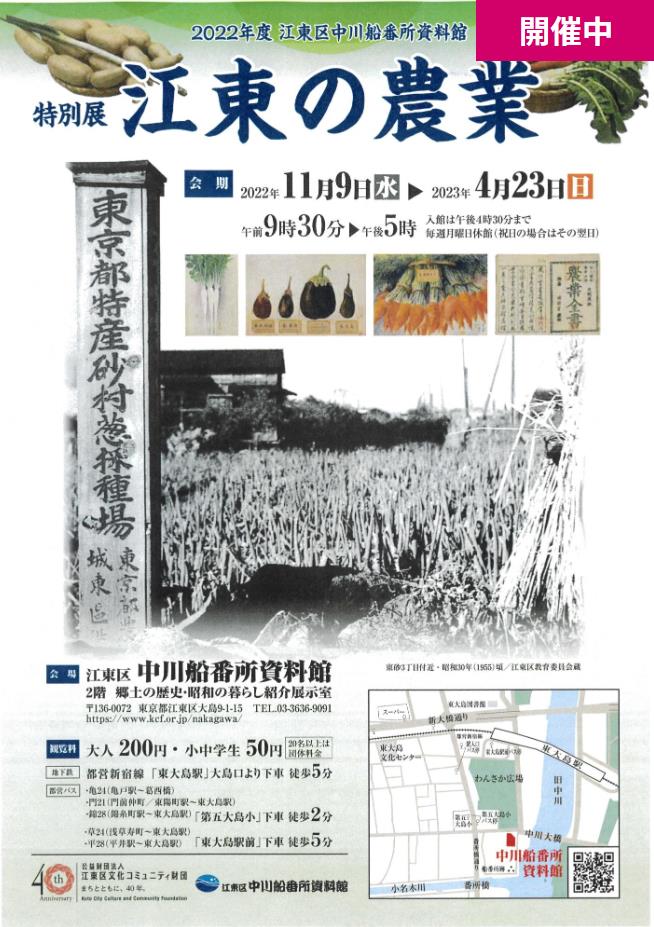 「江東の農業」中川船番所資料館