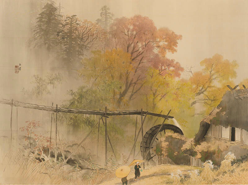 川合玉堂《彩雨》1940年、東京国立近代美術館

