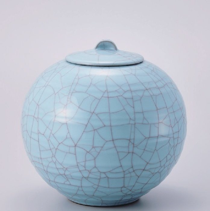 「青瓷壺」径24.5×高さ23.5cm