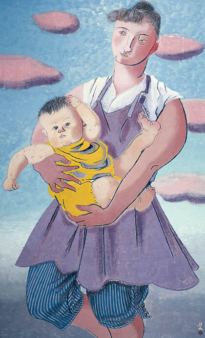 小倉遊亀《母子》1961年

