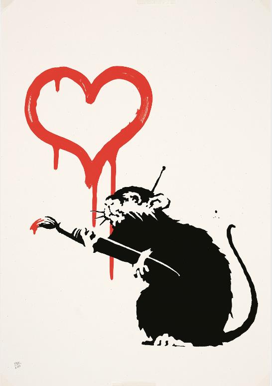 バンクシー 《ラヴ・ラット》 Love Rat 2004年 個人蔵

