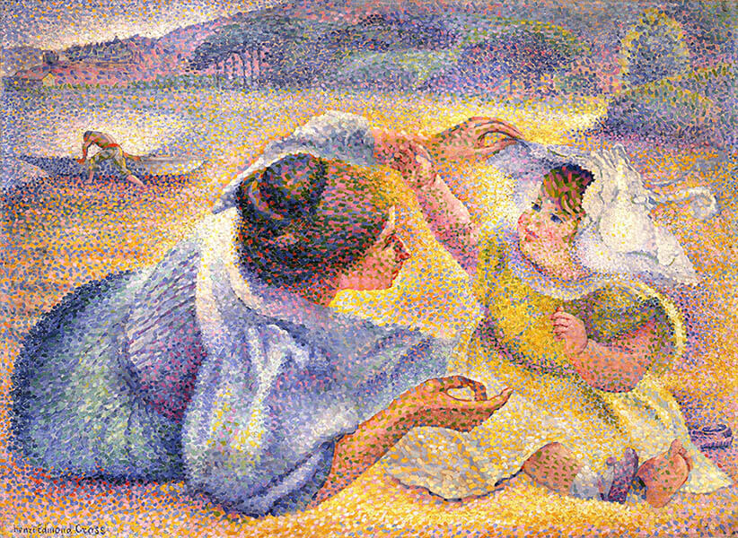 アンリ＝エドモン・クロッス《遊ぶ母と子》1897-1898年

