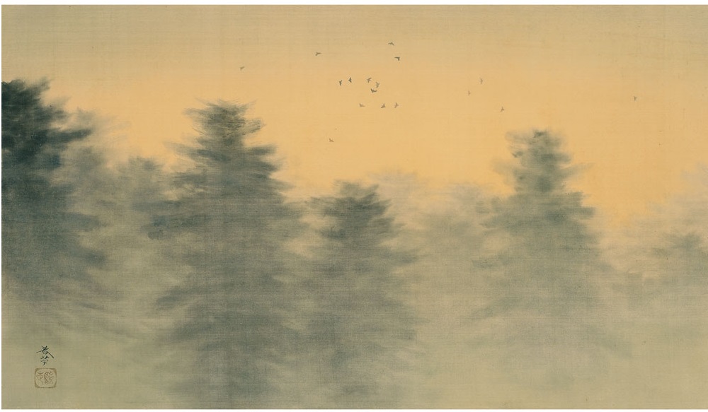 菱田春草《夕の森》1902年
