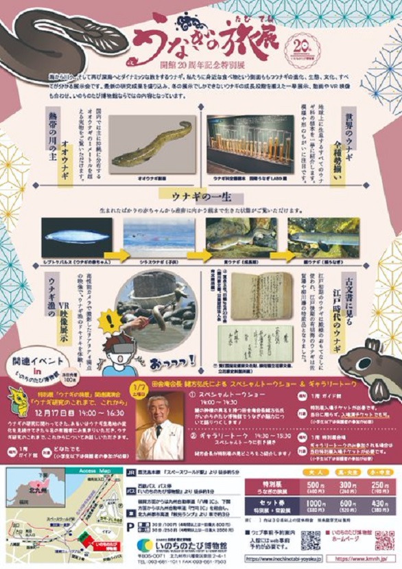 開館20周年記念　冬の特別展「うなぎの旅展」北九州市立自然史・歴史博物館-いのちのたび博物館