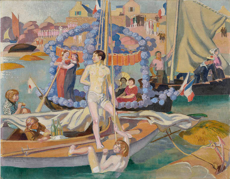 モーリス・ドニ 《花飾りの船》 1921年　油彩／カンヴァス　88.3x113.3cm　愛知県美術館
