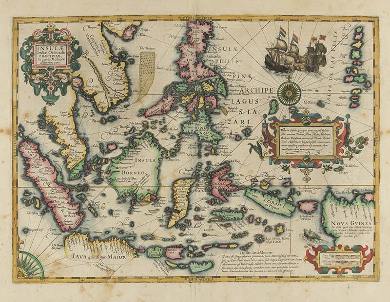 ゲラルドゥス・メルカトル、ヨドクス・ホンディウス『東インド諸島図』1613-19年　アムステルダム刊　後期展示

