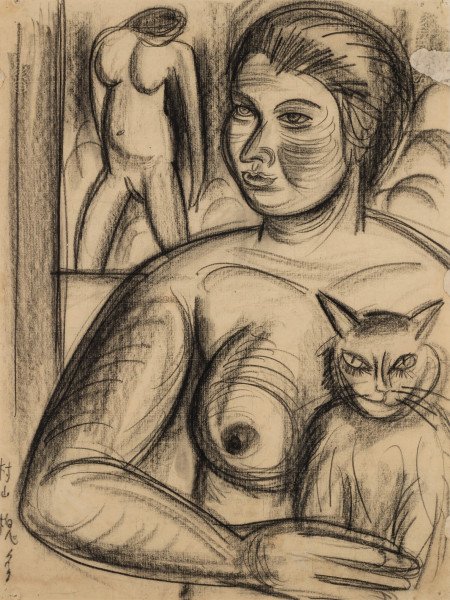 村山槐多《猫を抱ける裸婦》1916（大正5）年
