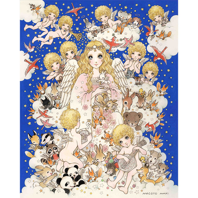 「星の天使たち」
46×36.7cm
ジクレー版画
　直筆サイン&エディション入り（ed.10）