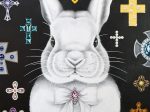 「うさぎの肖像 - jewelry rabbit - 7」 53×45.5cm F 10号 紙、鉛筆、アクリル絵具