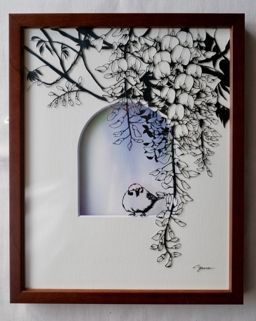 椿あぐり
「藤の窓」
14.8×21cm
