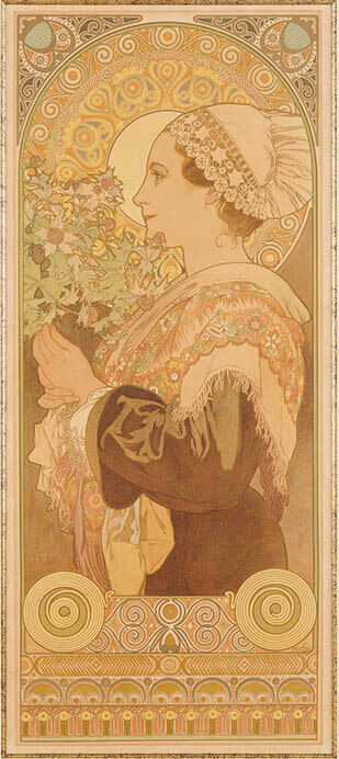 アルフォンス・ミュシャ 《砂丘のあざみ》 1902年　カラー・リトグラフ　75.0x35.0cm　OGATAコレクション

