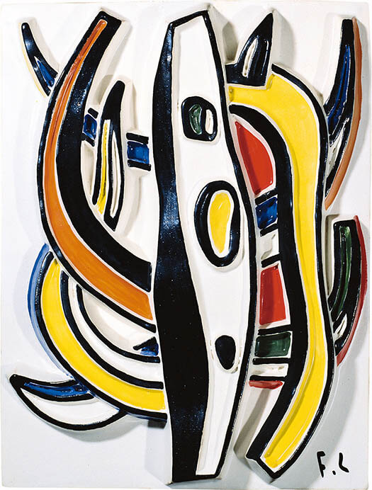 フェルナン・レジェ《コンポジション》1952年　陶板レリーフ　44.4×34 cm　公益財団法人大川美術館

