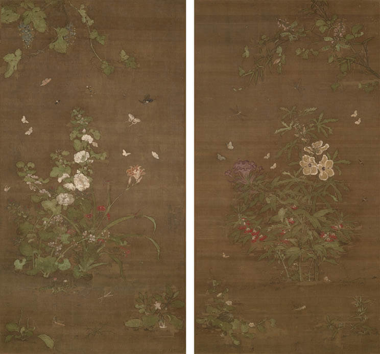 重要文化財 草虫図 双幅 元時代 14世紀　東京国立博物館　Image: TNM Image Archives【展示期間：8/23～9/18】

