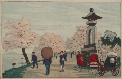小林清親《隅田堤花見図》1876年　後期展示
