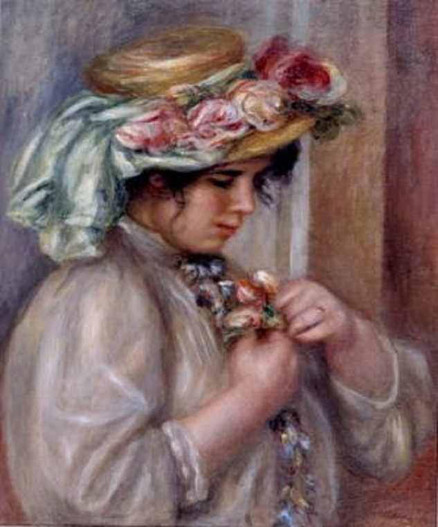ピエール＝オーギュスト・ルノワール《胸に花を飾る少女》当館蔵