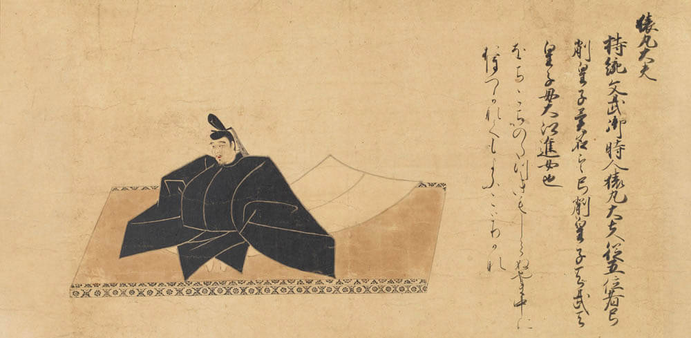 上畳本三十六歌仙絵　猿丸太夫　鎌倉時代　13世紀　香雪美術館

