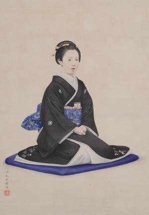 中島待乳《峯君肖像》(部分)
明治時代（19世紀）永青文庫所蔵