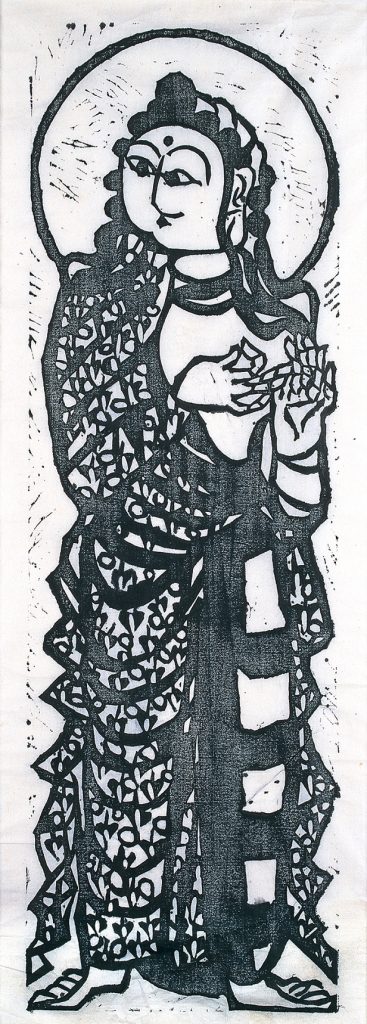 《二菩薩釈迦十大弟子》より文殊菩薩の柵 板画
1939