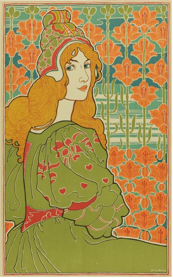 ルイス・ジョン・リード《ジェーン》（『レスタンプ・モデルヌ』より）、1897-99刊、カラーリトグラフ