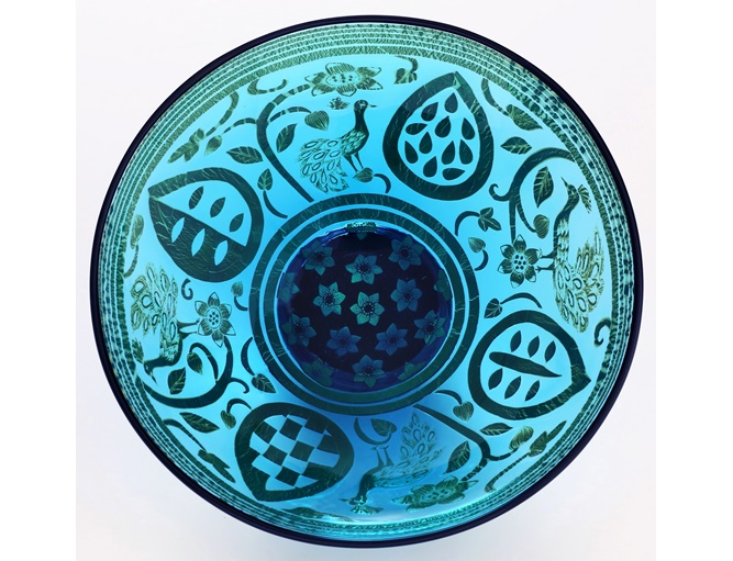 広沢葉子「Peacockの大皿」（29×Ｈ8.5cm）

