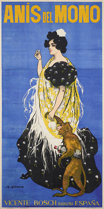 ラモン・カザス《 「アニス・デル・モノ」のポスター》1898年、カラー・リトグラフ、国立西洋美術館