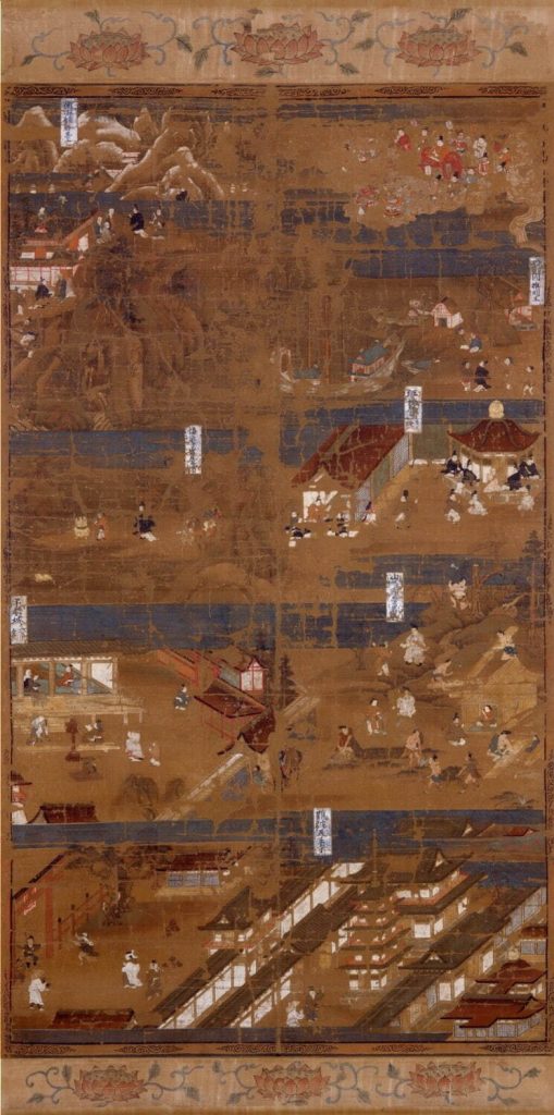 《聖徳太子絵伝》第4幅　南北朝時代　愛知・勝鬘皇寺
