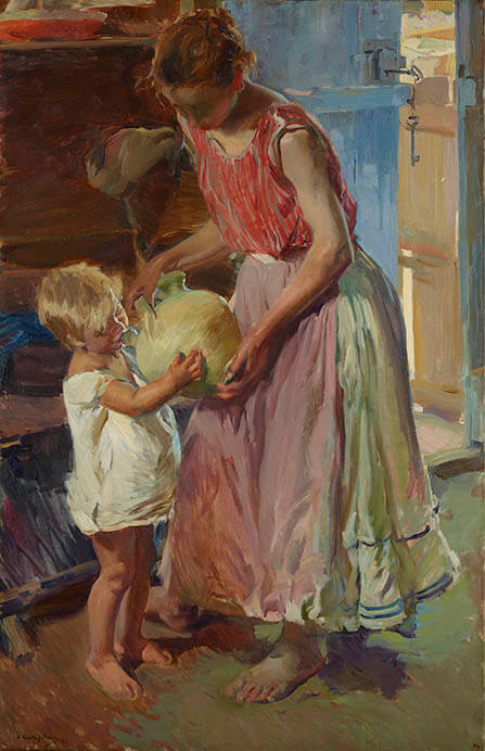 ホアキン・ソローリャ《水飲み壺》1904年　油彩／カンヴァス　国立西洋美術館

