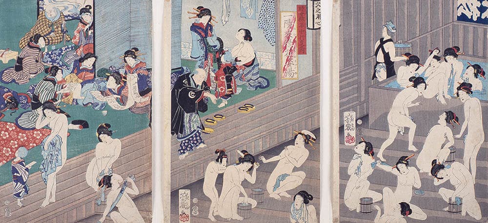 落合芳幾 《時世粧年中行事之内 一陽来復花姿湯》1868年　神戸市立博物館蔵

