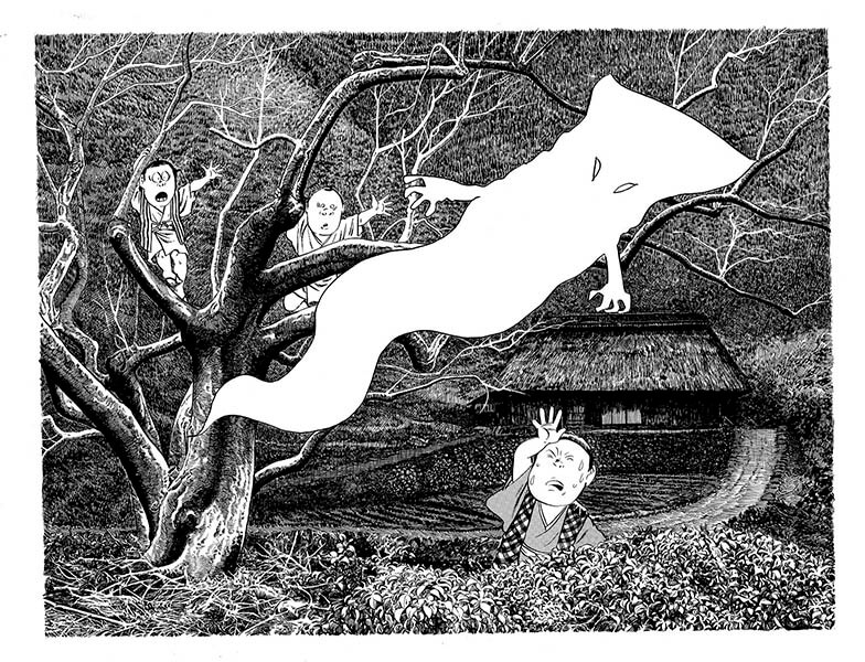 日本民俗学の創始者柳田國男『妖怪談義』の文章をもとに水木が描いた《一反木綿》
《一反木綿》©水木プロダクション