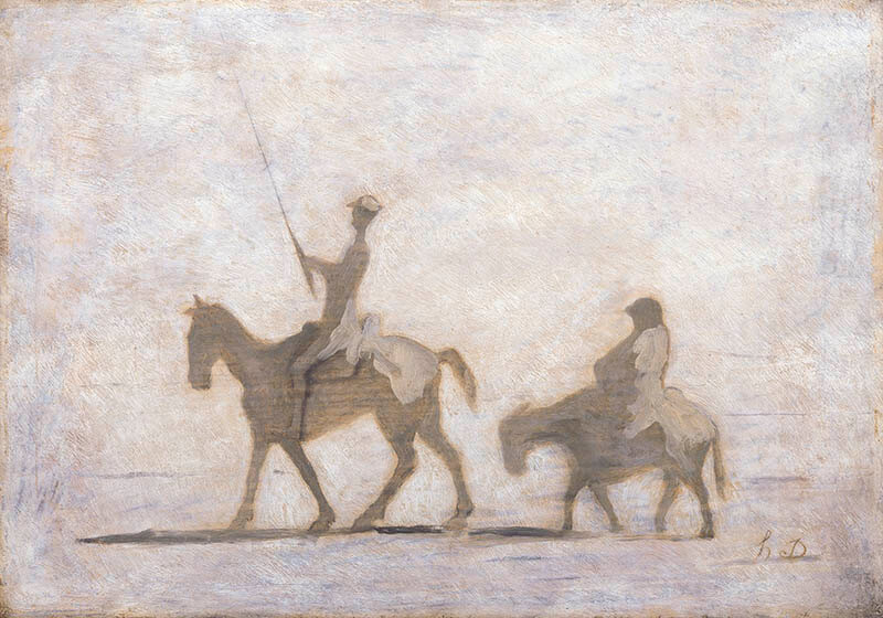 オノレ・ドーミエ《ドン・キホーテとサンチョ・パンサ》1850-52年　油彩／板　市立伊丹ミュージアム

