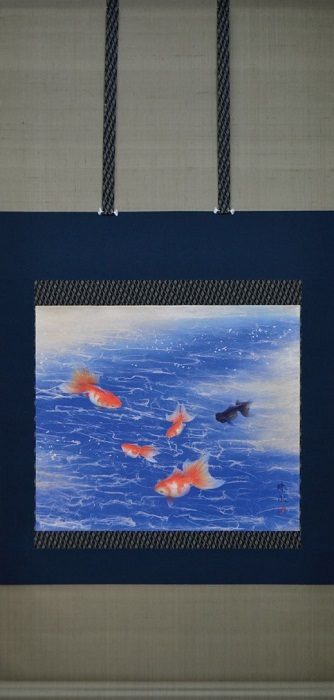 堀井珠水　「金魚」　尺八横