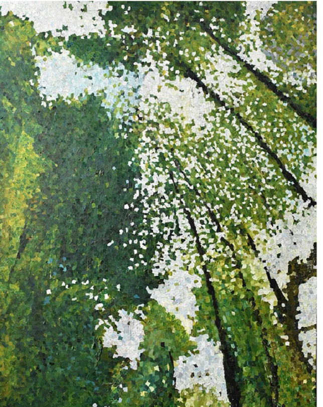竹藪の下で サイズ：F50 油彩・キャンバス