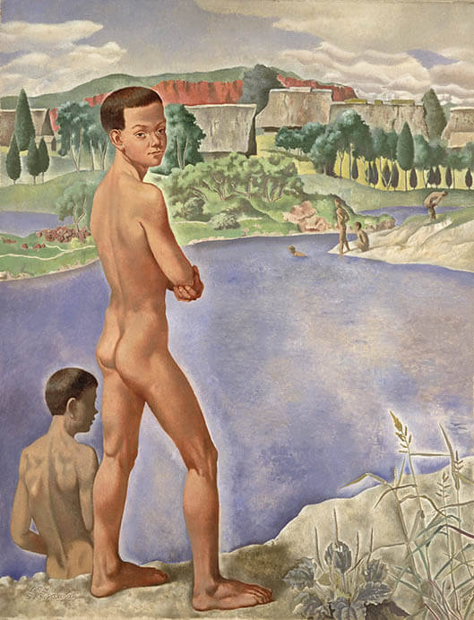 大沢昌助《水浴》1941年　油彩、カンヴァス　練馬区立美術館蔵

