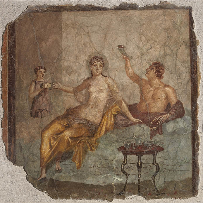 《ヘタイラ（遊女）のいる饗宴》 1世紀　ナポリ国立考古学博物館
Photo © Luciano and Marco Pedicini

