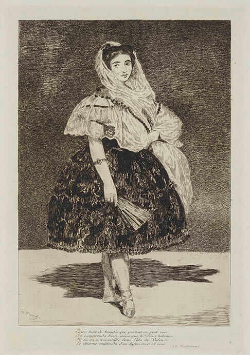 エドゥアール・マネ《ロラ・ド・ヴァランス》1863年　エッチング、アクアティント　国立西洋美術館

