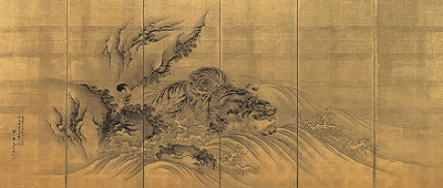 岸駒・岸岱《獅子図・虎図》（左隻）天保4(1833)年

