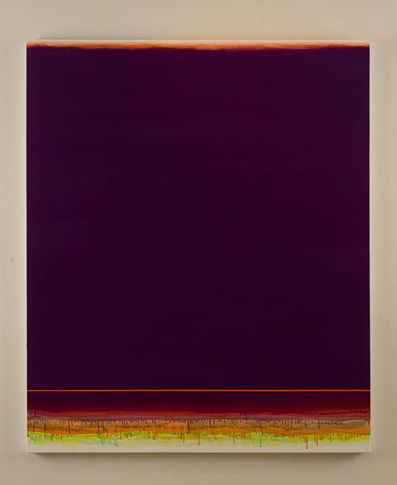 Orange pierces the violet sun
2018 | Oil on linen | 183 x 152cm
Courtesy of MISA SHIN GALLERY