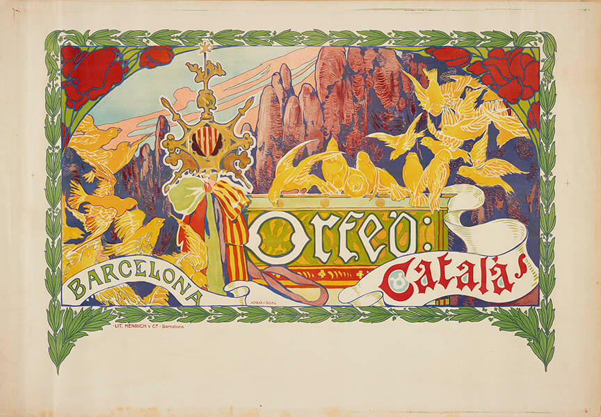 アドリア・グアル 《オルフェオ・カタラ合唱団のポスター》 1904年　カラー・リトグラフ　国立西洋美術館