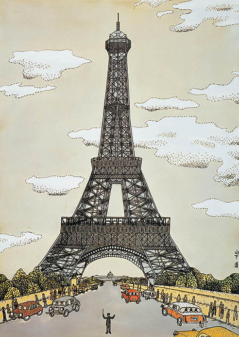 山下清《パリのエッフェル塔》1961（昭和36）年　水彩画　73.5×54cm　山下清作品管理事務所蔵


