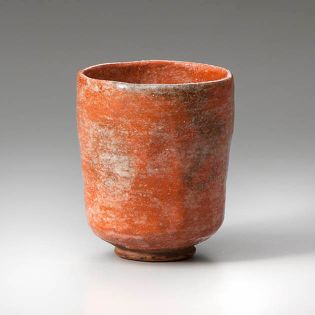 三代 道入（1599～1656）赤樂筒茶碗　銘 山人　一燈 箱書付

