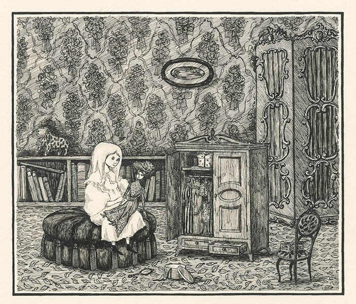 エドワード・ゴーリー『不幸な子供』 原画　1961年　ペン、インク、紙
©2022 The Edward Gorey Charitable Trust