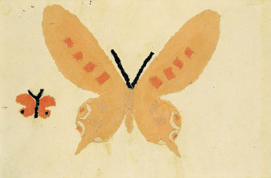 山下清《蝶々》1934（昭和9）年　貼絵　12×17cm　山下清作品管理事務所蔵

